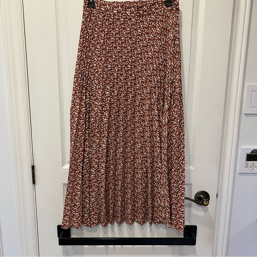 Max Studio red/orange maxi skirt